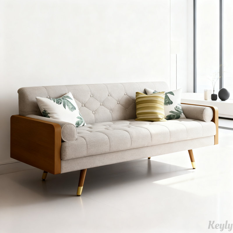 Canapé Mid-Century, Beige