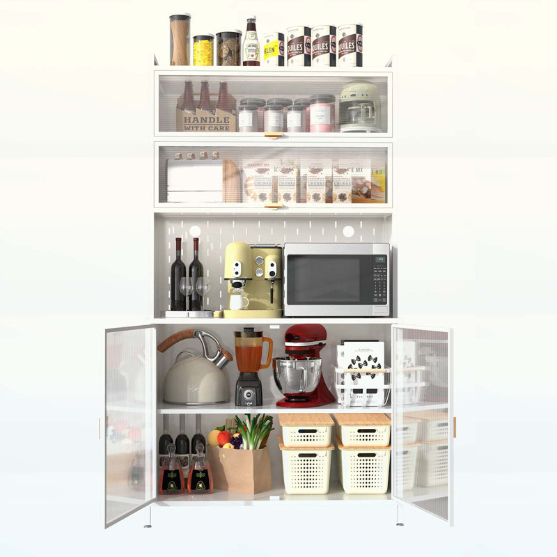 Armoire de rangement pour garde-manger pour cuisine, salle à manger, salon, Blanc