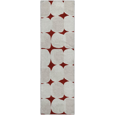Premium Machine Washable Prisco Burgundy Rug