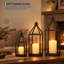 Lanterns Decorative Candles- Tall Black Metal Candle Lanterns Set of 3- Modern Farmhouse Decor for Indoor, Outdoor, Tabletop, Porch-136866025