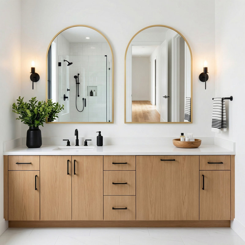 Metal Arch Mirror, Gold