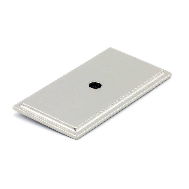 Plaque arrière rectangulaire à boutons, Nickel