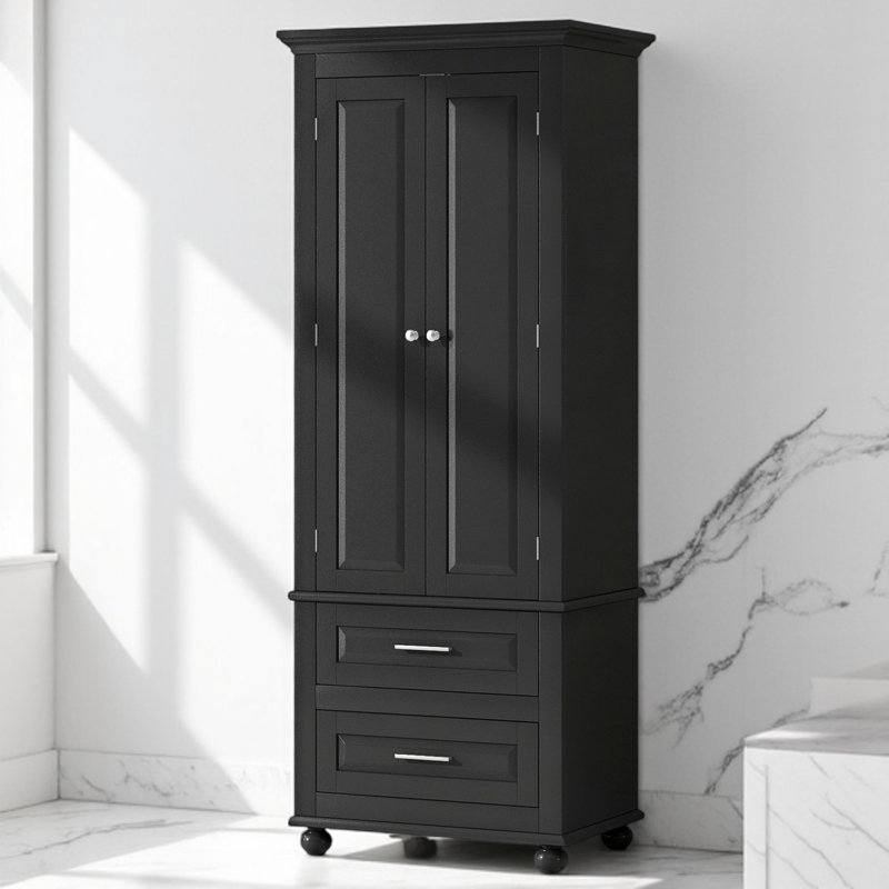 Armoire de rangement à 2 tiroirs Belamy, Noir