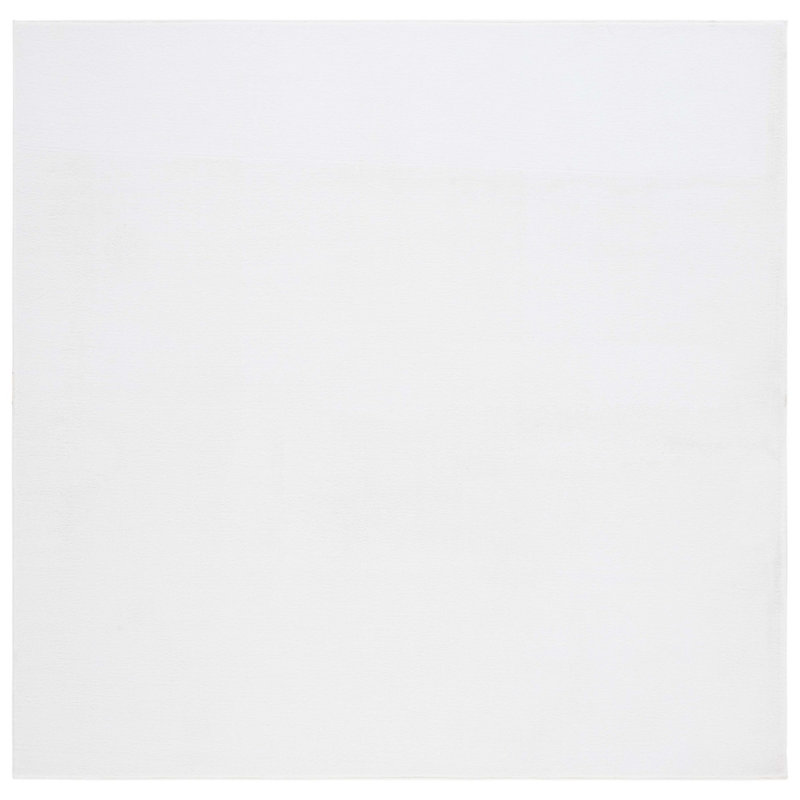 Tapis ivoire en polyester tissé à la machine Ayane, Carré 6 pi