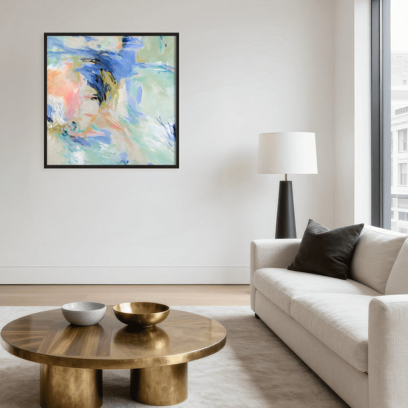 Yacht Club Blues Print by Patricia Schwimmer, 12" H x 12" W x 1.125" D, Framed Print, Black