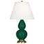 Small Double Gourd Accent Lamp - Sangria, Deep Patina Bronze - Lavender, Plum Shade-583633456-584545643