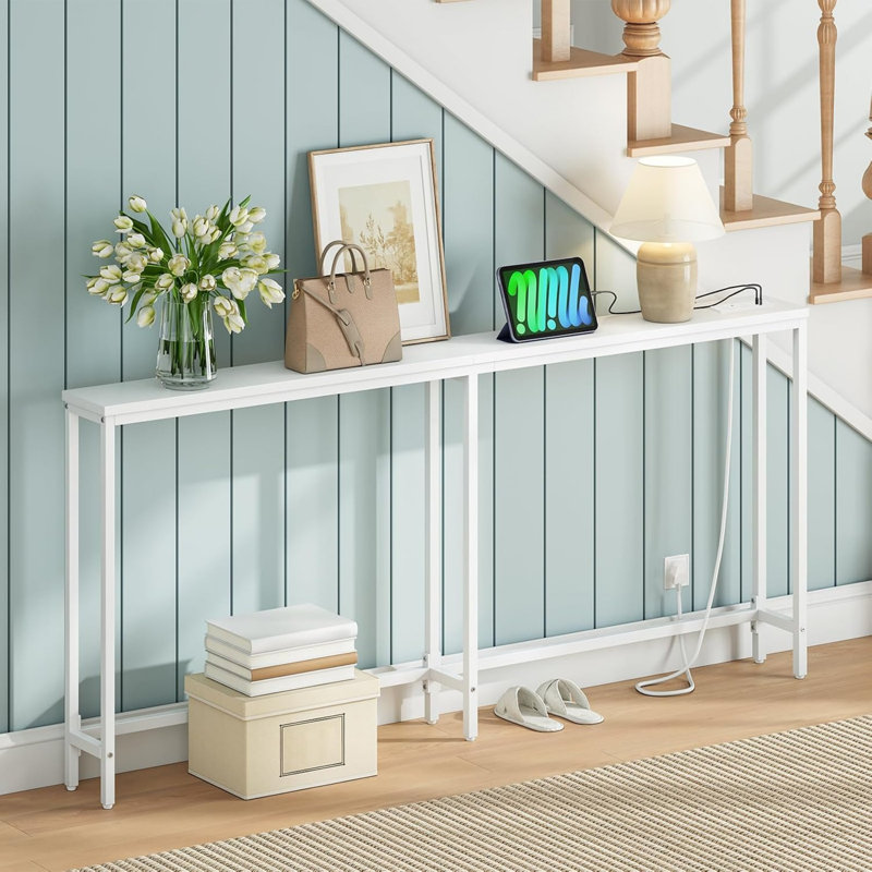 Console Table, White, White