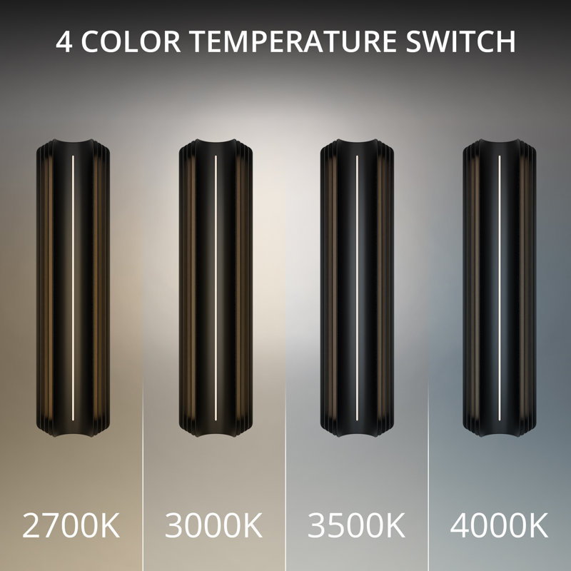 Kane Dimmable 4000K LED Outdoor Wall Light With Color Temperature Switch (2700K/3000K/3500K/4000K)