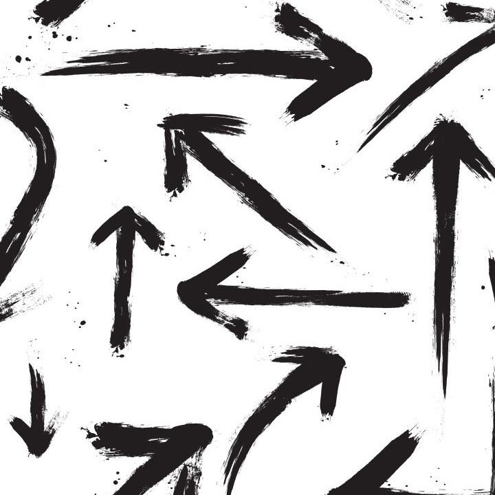 Arrows Abstract Peel & Stick Wallpaper Roll by Jamie Graney, Black/ White