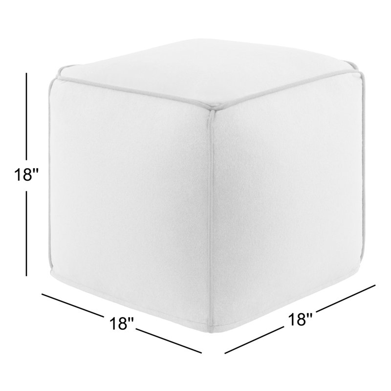 Ackerly Pouf, Brown/White