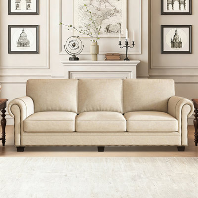 Causeuse-coussin standard en lin et coton blanc
