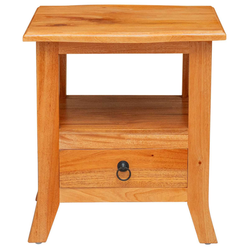 40cm W Solid Wood Bedside Table, Natural