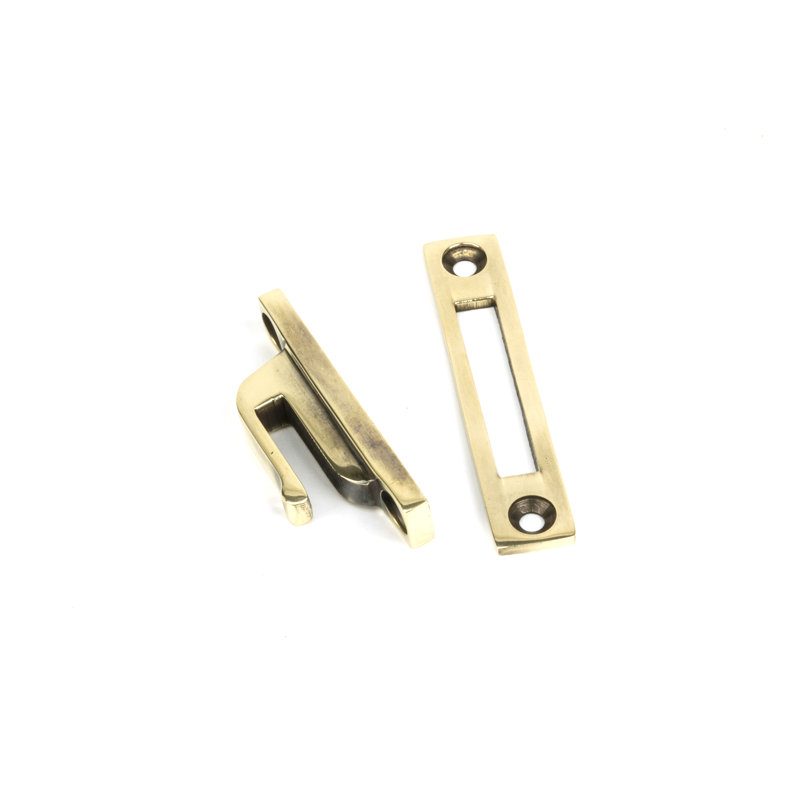 Reeded Fastener Lock, Aged Brass