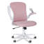 Swivel Office Chair With Lumbar Support, Adjustable Fabric Computer Chair With Flip-Up Armrest-455246723
