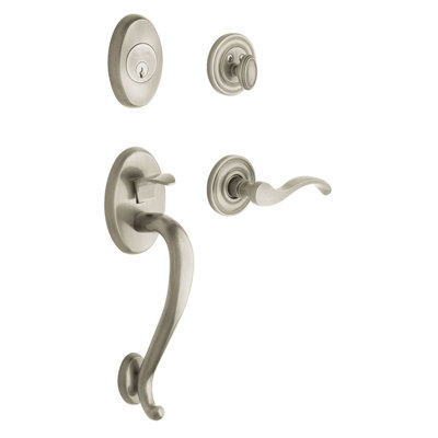 Logan Handleset with Single Cylinder Deadbolt and Door Lever and Rosette