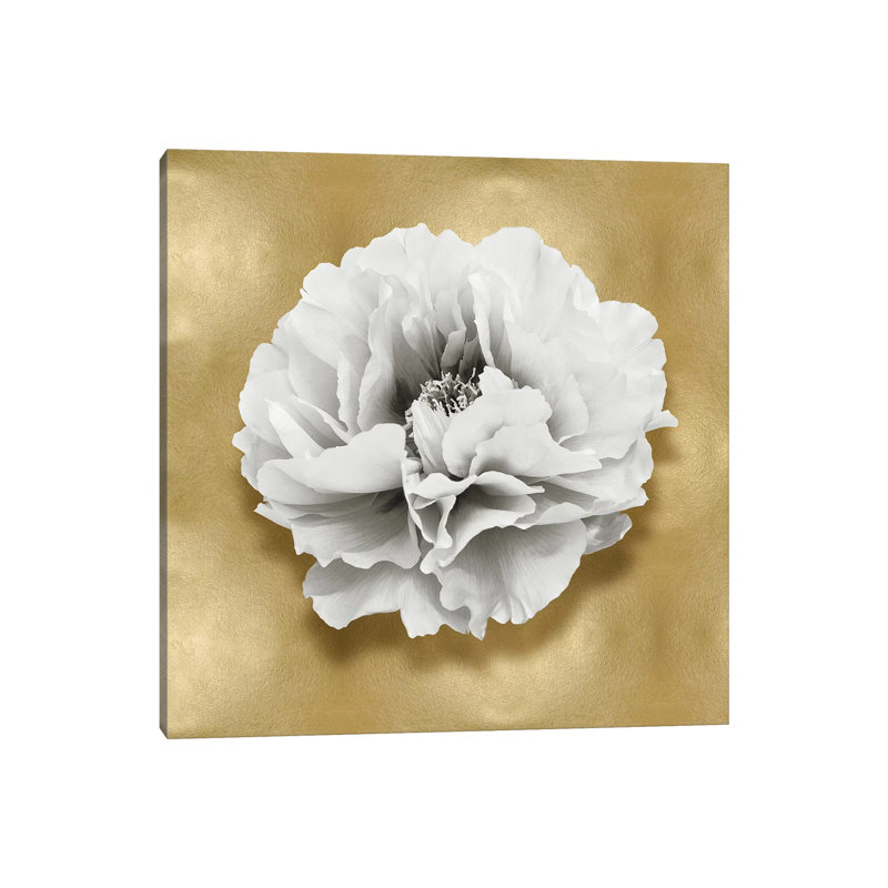 Flower On Gold III by Caroline Kelly - Wrapped Canvas Gallery-Wrapped Canvas Giclée, 30.48 cm H x 30.48 cm W