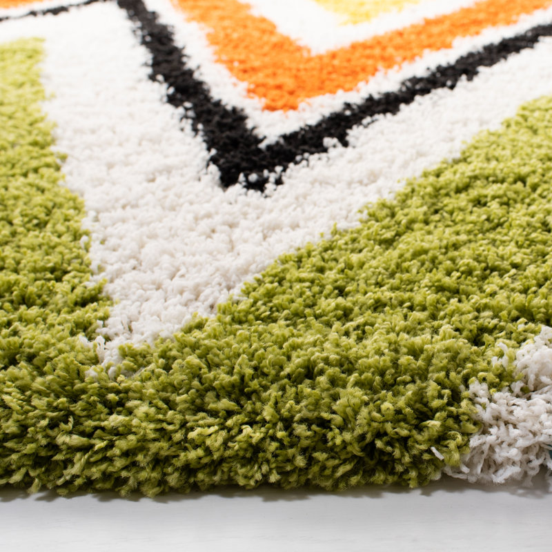 Powelton Geometric Hand Woven Area Rug, Rectangle 91 x 152 cm