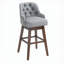 Tabourets de bar pivotants polyvalents avec pieds en bois robustes et sièges confortables-601545034
