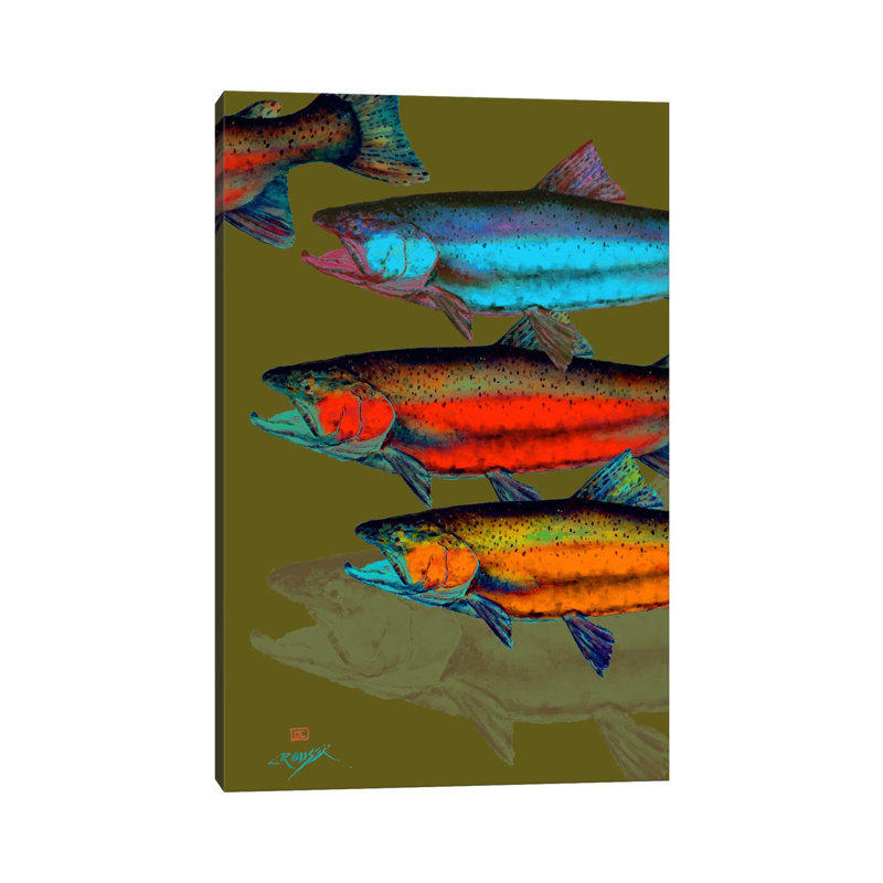 Multi-Colored Fish by Dean Crouser - Print on Canvas, Wrapped Canvas, 30.48 cm H x 45.72 cm W