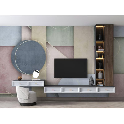 Murale moderne cercle pastel moderne