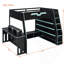 Lit mezzanine double avec bureau, tablettes multiples et lumières RVB, table à placement réglable, bleu nuage-1352503248