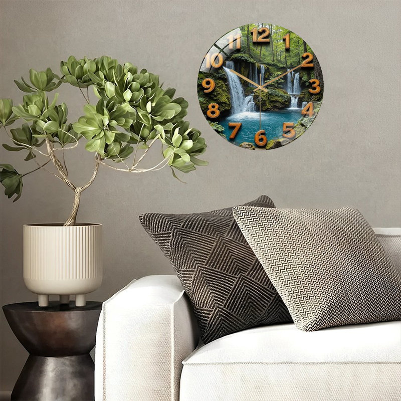 Horloge murale en verre Waterfall