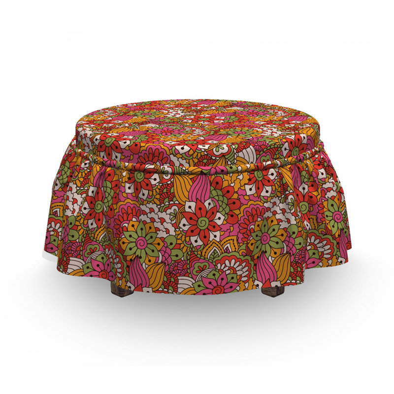 Housse pour repose-pieds à motif floral éclatant