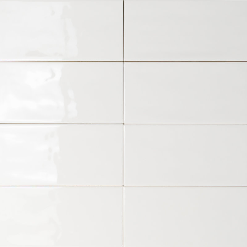 Jade 4" x 8" Subway Wall Tile, Milk White 