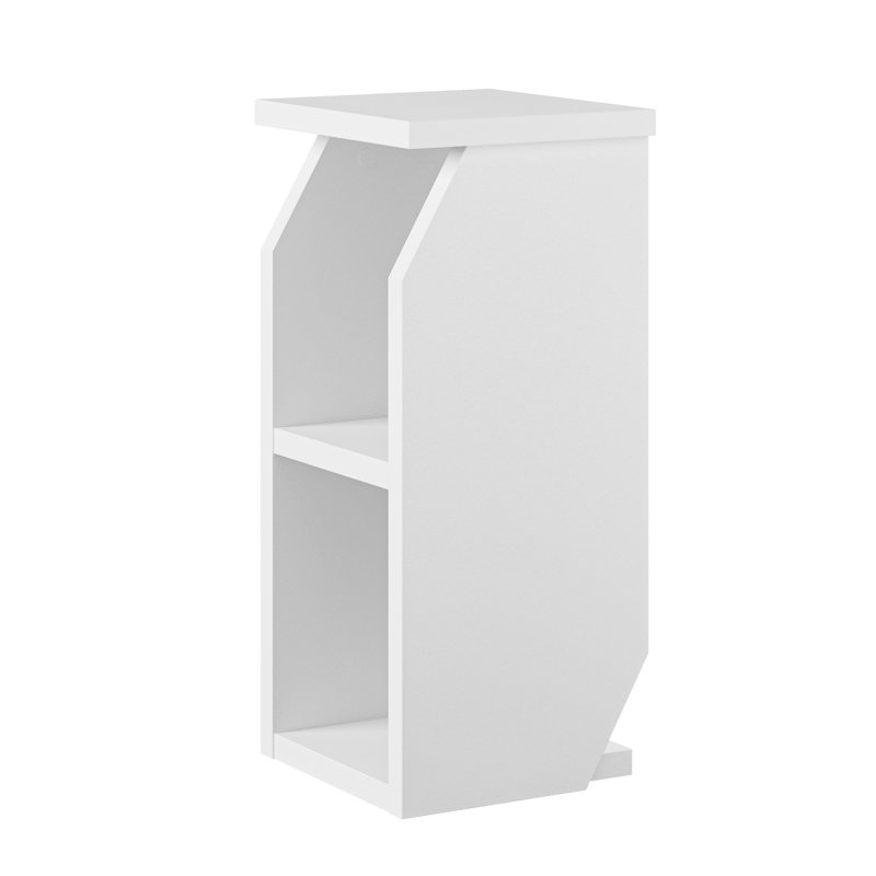 Side Table with Storage, White