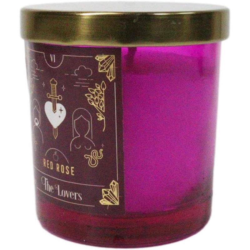 Bougie parfumée Wicca Wiccraft Mystic Tarot The Lovers Red Rose