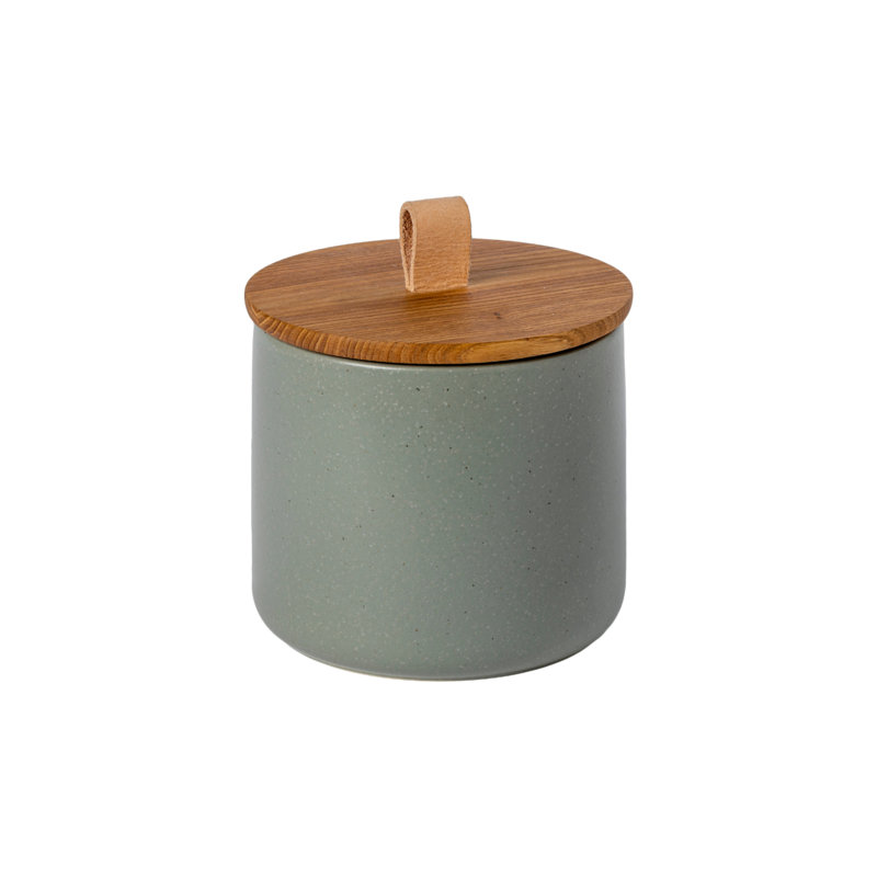 Casafina Pacifica Jar, 5.1" H x 5.9" W x 5.9" D, Artichoke