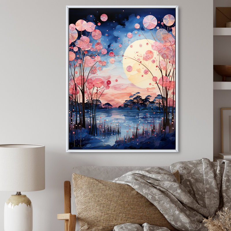 Lake Minimalisme Elegance - Imprimé, H 20 po x l 12 po x P 1 po, Cadre flottant blanc
