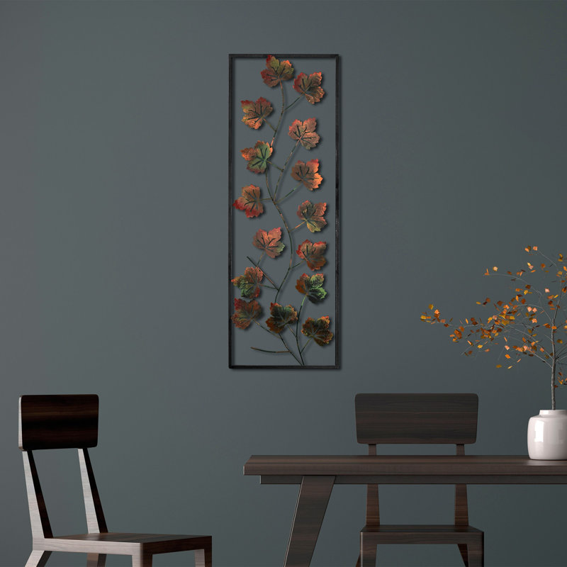 Accessoire mural décoratif en métal fait à la main, 12,6 po x 35,4 po | 100% métal, épaisseur: 0,06 pouce | Conception unique peinte à la main, parfaite pour la décoration intérieure | Décoration murale polyvalente avec des variations de couleurs