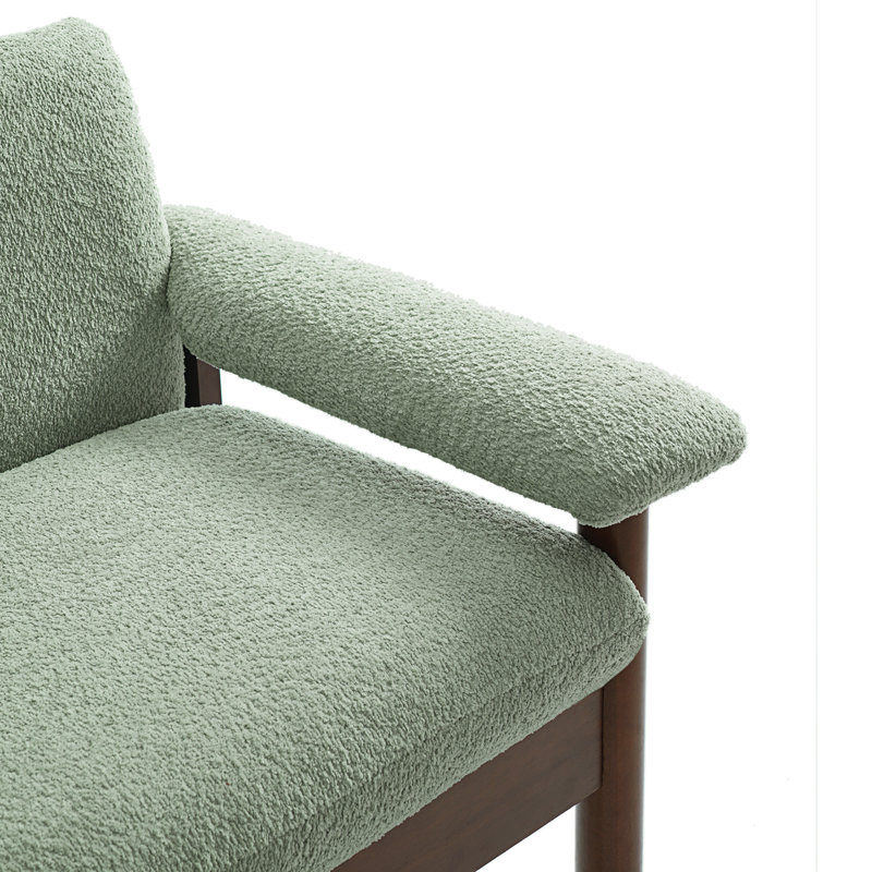 Canapé moderne moderne avec causeuse verte, revêtement en polyester, style compact pour les espaces confortables