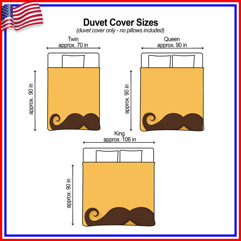 Housses de couette enroulées et moustache brune, King