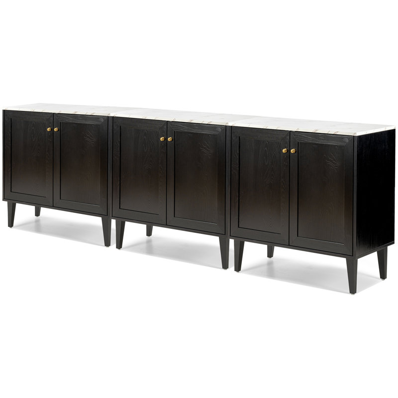 Buffet, ensemble de 3 buffets, Noir, noir, noir, noir