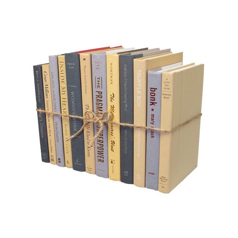 Decorative Books - Cloudy Haze Book Bundle - 1 Foot of Grey and Yellow Books