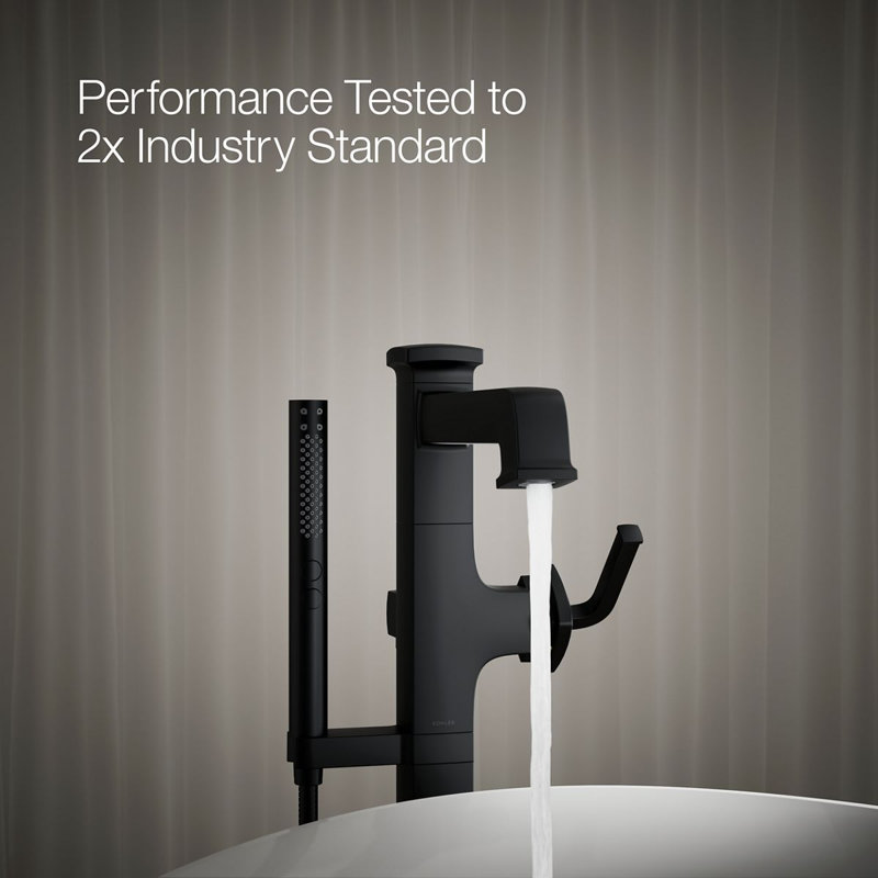 Riff Floor-Mount Bath Filler Trim, Matte Black