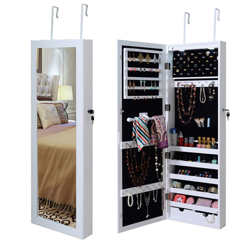 Over-the-Door Jewelry Armoire, White