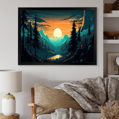 Incroyable ciel nocturne sur les montagnes II - impression