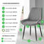 Modern Marble And Silver Dining Table Set With 6 Luxury Velvet Dining Chairs-87467081-87467076