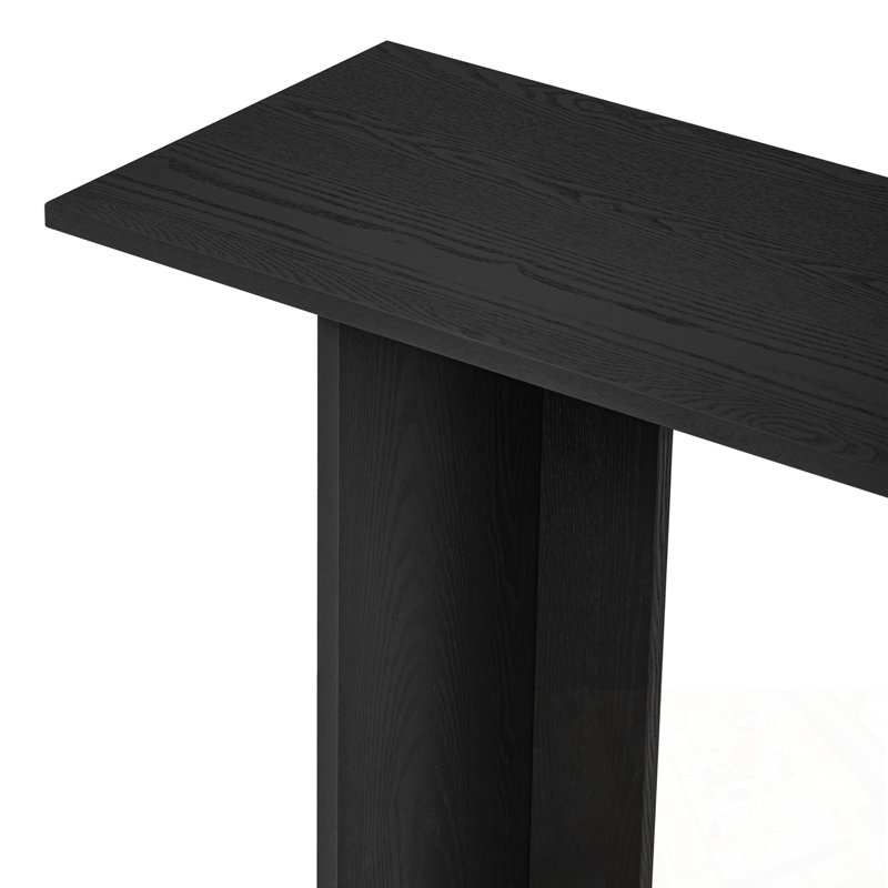 Wooden Kirree with open bootom shelf, Black