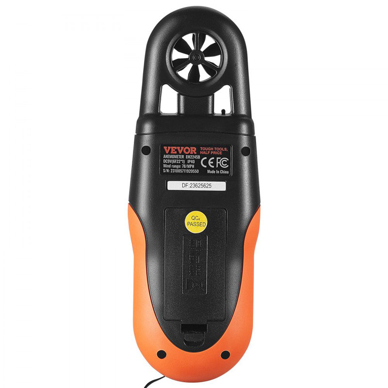 Anémomètre portatif Bluetooth, 14 po à 140 po, indicateur numérique de vitesse du vent avec écran à rétroéclairage DEL, mesure la vitesse du vent, la température du vent, le débit d'air, le refroidissement, le drone de vol, la climatisation