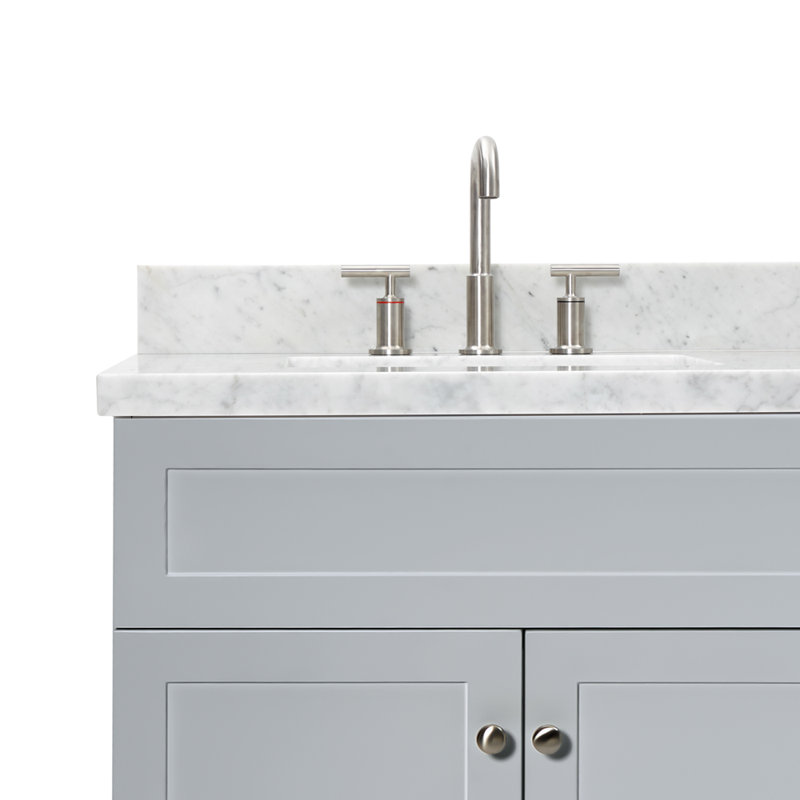 Ensemble de meuble-lavabo double 73 po Hamlet, gris