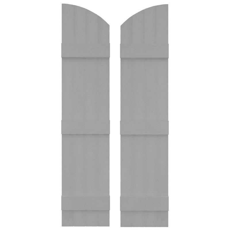 Builders Edge, paire de volets standard à quatre planches jointes avec arche, planche-n-lattes, Peut être peint, 73 po