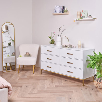 Agna 140cm W 6 - Drawer Chest of Drawers