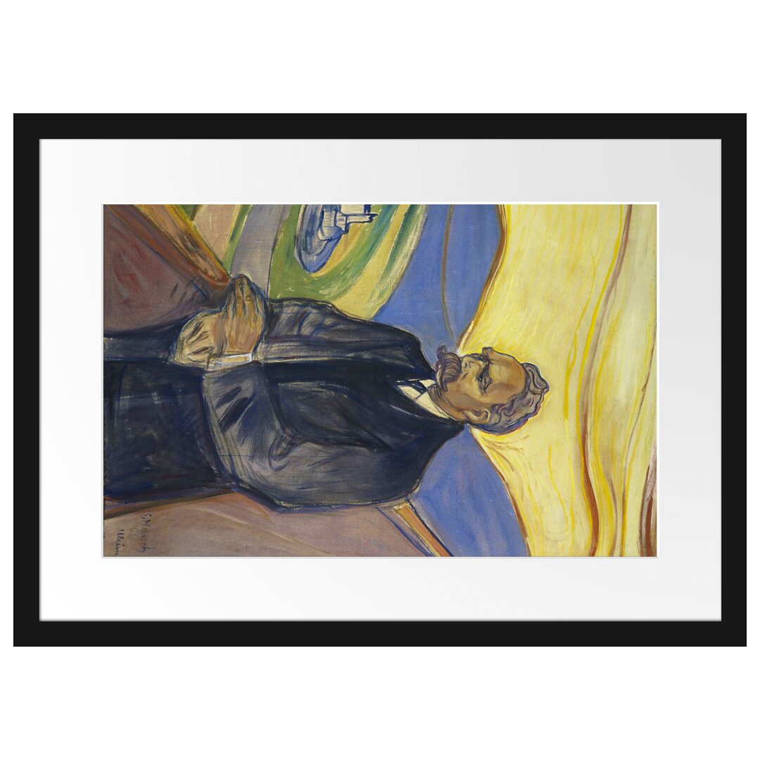 Gerahmter Kunstdruck Portrait of Friedrich Nietzsche von Edvard Munch