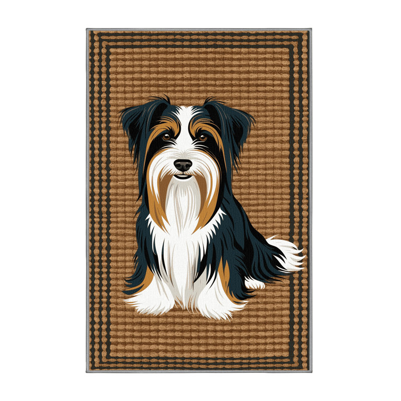  Tapis lavable pour chien Biewer Terrier, Rectangulaire 7 pi x 10 pi