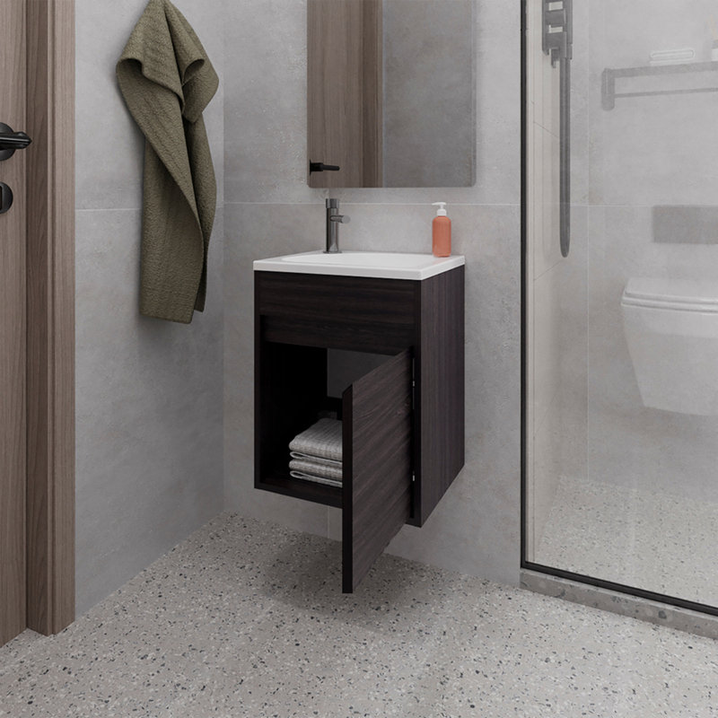 Lavabo de salle de bain Sutcliffe, noir, Noir