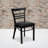 Prompton Three-Slat Ladder Back Metal Restaurant Chair-208113640